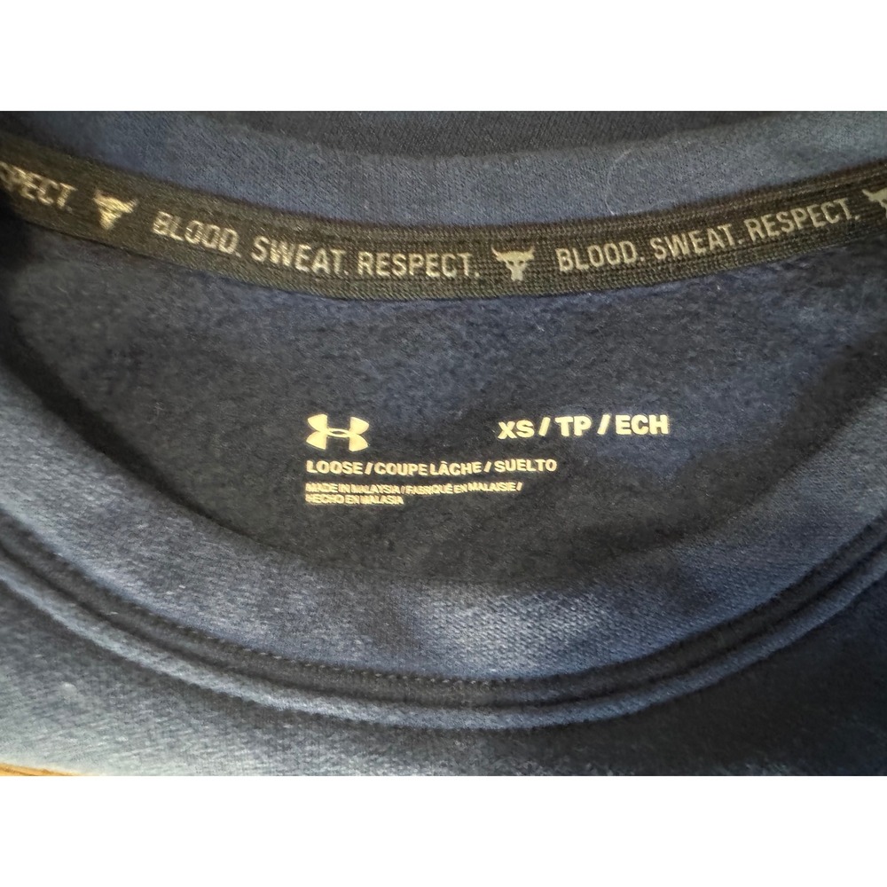 Under Armour Project Rock Blood Sweat Respect Cropped Pullover Sweatshirt XS - Picture 3 of 5